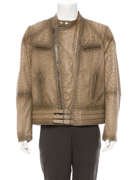 gucci rare runway men's ostrich coat jacket|gucci hooded jacket men.